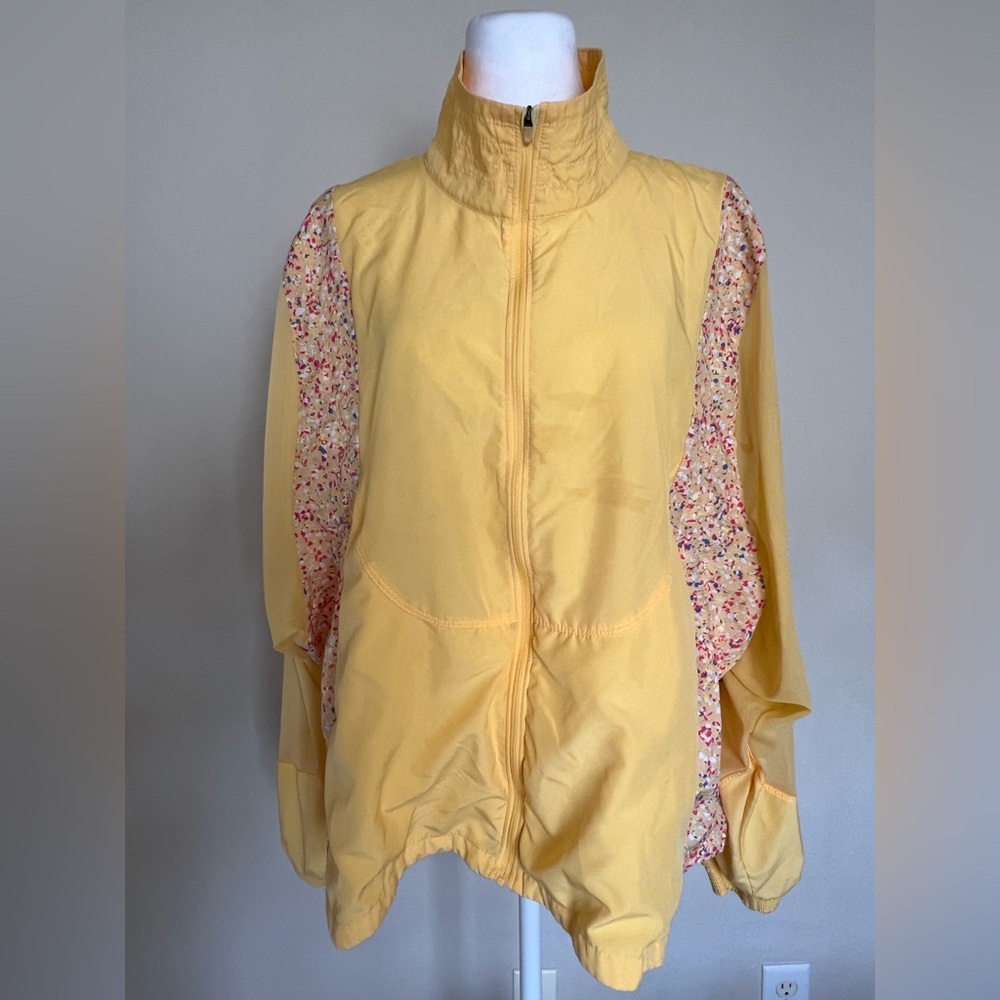 Nike Yellow Bomber Jacket with Floral Panels